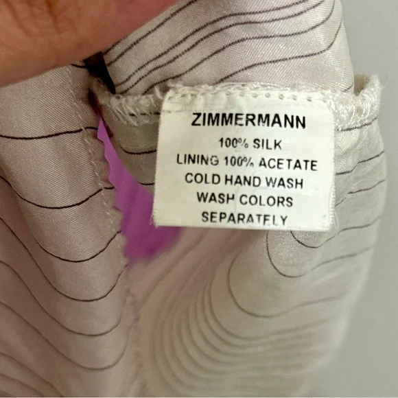 Zimmermann Colorful Pastel Strapless High Low Blue Purple Abstract Silk Dress 8 - Picture 5 of 9